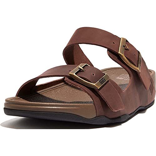 Fitflop Herren Gogh Moc Lederschieber mit Schnalle Schiebe Sandalen, Schokobraun, 41 EU von Fitflop