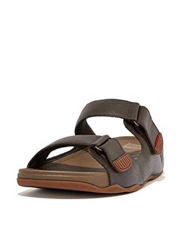 Fitflop Herren Gogh Moc Slide aus Leder Schiebe-Sandalen, Dunkelbraun, 42 EU von Fitflop