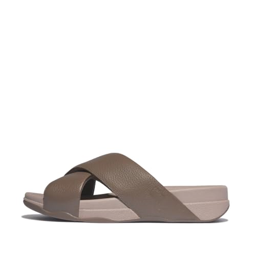 Fitflop Herren Surfer Mens Tumbled-Leather Cross Slides Schiebe-Sandalen, braun, 44.5 EU Weit Fitflop Herren Surfer Mens Tumbled-Leather Cross Slides Schiebe-Sandalen, braun, 44.5 EU Weit von Fitflop