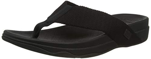 Fitflop Herren Surfer Toe Post-Plain Webbing Zehentrenner, Schwarz (Black), 43 EU von Fitflop