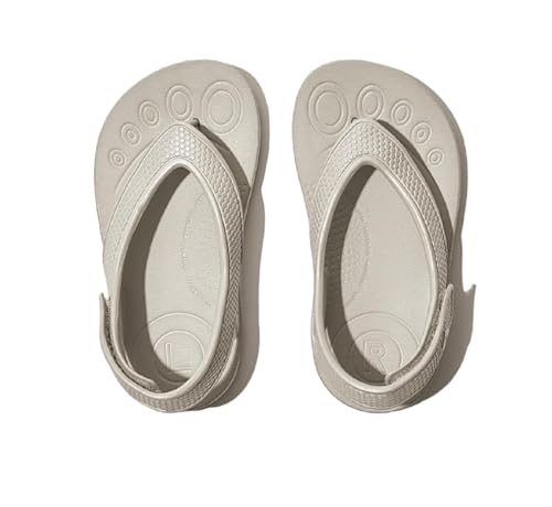 Fitflop Jungen Unisex Kinder Kids Iqushion Sandal with Backstrap Solid Flipflop, Silver von Fitflop