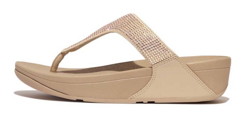 Fitflop LULU CRYSTAL EMBELLISHED TOE-POST SANDALS - HOTFIX Dianette Keilabsatz, Sommerschuh, Zehentrenner mit weichem Zehensteg von Fitflop