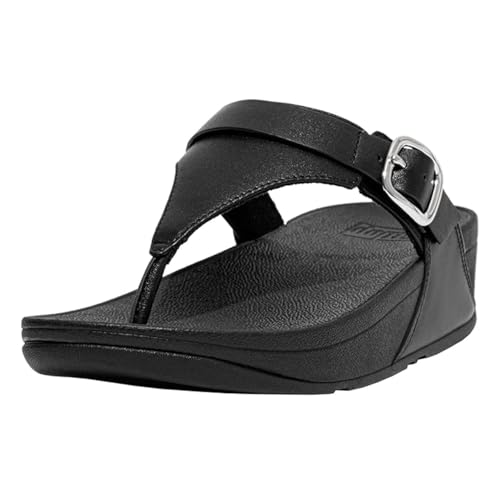 Fitflop Damen Lulu Adjustable Leder Toe-post Sandalen, Schwarz, 39 EU von Fitflop
