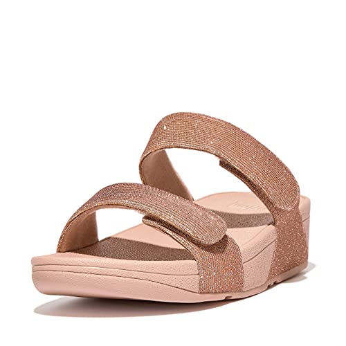 Fitflop Lulu Adjustable Shimmerlux Slides ROZE - Größe 38 von Fitflop