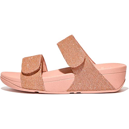 Fitflop Lulu Adjustable Shimmerlux Slides ROZE - Größe 39 von Fitflop