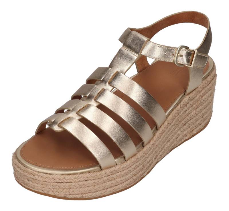 Fitflop PLATFFORMS ESPADR. LEATHER FISHERMAN WEDGE SANDALS Sandalette Platino von Fitflop