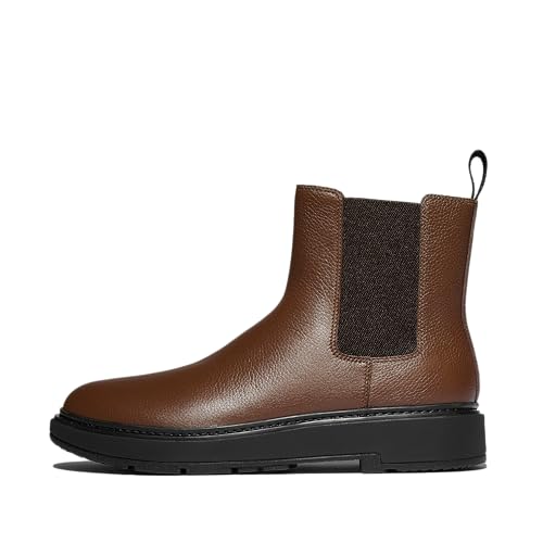 Fitflop SKANDI Chelsea-Stiefel für Herren, getrommeltes Leder, Mokkabraun 47, mokkabraun, 47 EU von Fitflop