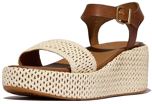 Fitflop Sandaletten PLATFFORMS Woven Wedge deep tan Ivory, Größe:41 EU Fitflop Sandaletten PLATFFORMS Woven Wedge deep tan Ivory, Größe:41 EU von Fitflop