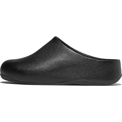 Fitflop Shuv Tumbled-Leather Clogs ZWART - Größe 37 von Fitflop