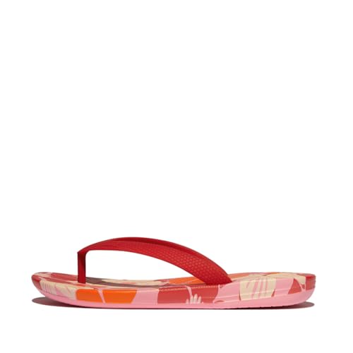 Fitflop Unisex Kinder Iqushion Kids Junior Flowerz Erg. Flip-Flops Flipflop, rot von Fitflop