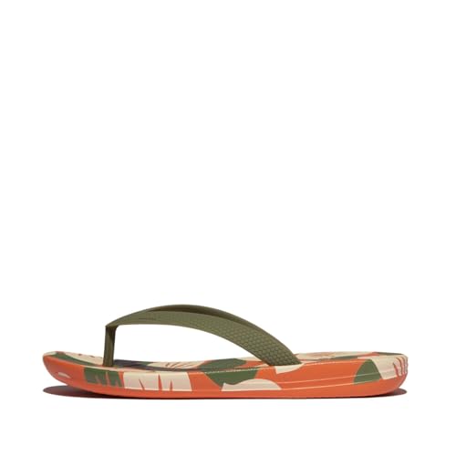 Fitflop Iqushion Kids Junior Leaf-Print Erg. Flip-Flops Flipflop, graugrün, 29 EU von Fitflop