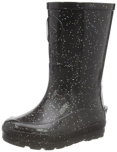 Fitflop Unisex Kinder Wonderwelly Sparkle für Kleinkinder Mode-Stiefel, Schwarz Glitter von Fitflop