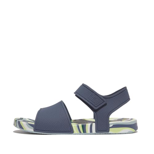 Fitflop Unisex Kinder Iqushion Kids Junior Swirly Ergonomic B/S Sandale, Blau, 33 EU von Fitflop