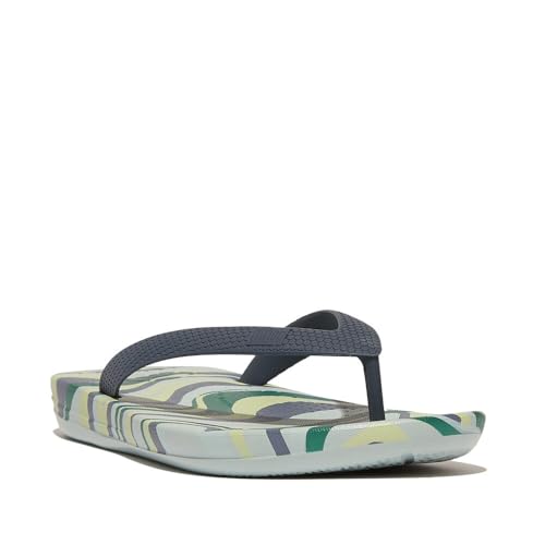 Fitflop Unisex Kinder Iqushion Kids Junior Swirly Ergonomic Flip-flops Sandale, Blau, 31 EU von Fitflop
