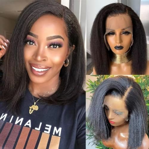 180% Haardichte Verworrene Gerade Perücke Echthaar 13x4 HD Spitze Front Perücken Echthaar Perücken für schwarze frauen Yaki Gerade Echthaar Perücke Glueless frontal perücken Echthaar Vorgezupfte von Fitlin