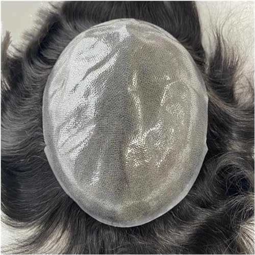 Hair Toupee men Toupee for Men Invisible Knot 0.12-0.14mm PU Skin Men's Hair Toupee Durable Male Hair Prosthesis 6" Natural Human Hair System Unit Men's Toupee(Straight 120%,7x10) von Fitlin