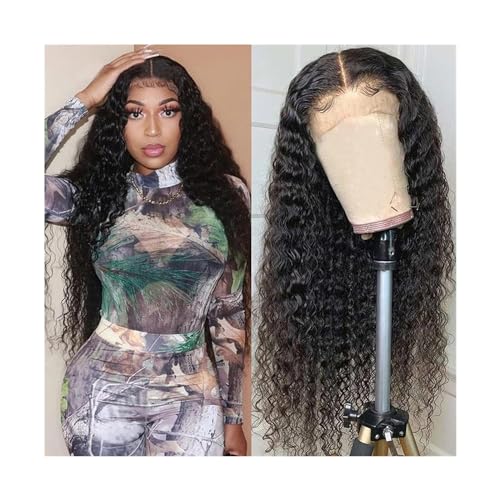 Perücken Deep Wave Echthaar Perücken mit Babyhaar, vorgezupft 13x6 13x4 HD Spitze Front Perücken for Damen Brasilianisches Remy-Haar Lockiges 4X4 5x5 6x6 Spitze Verschluss Perücke Mädchen Täglich von Fitlin