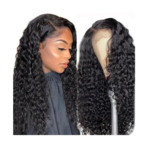 Wigs 4X4 Lace Closure Wigs with Baby Hair Brazilian Human Hair Pre Plucked 14-40 inch Long Water Wave Lace Closure Wigs for Black Women, Natural Color Girls Daily Use Wigs(4X4 closure wig 180 density, von Fitlin