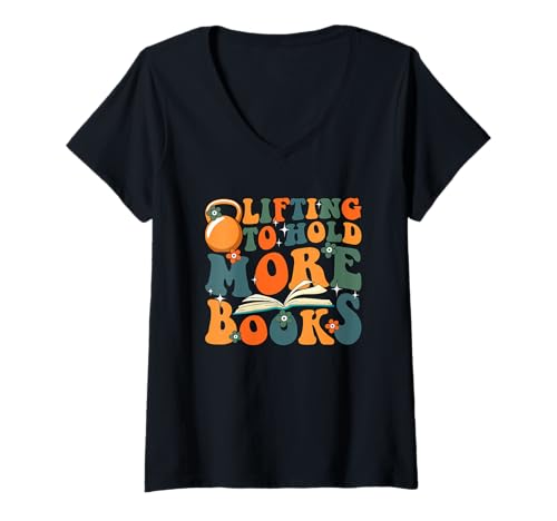 Damen Heben, um mehr Bücher zu halten Design Spaß T-Shirt mit V-Ausschnitt Damen Heben, um mehr Bücher zu halten Design Spaß T-Shirt mit V-Ausschnitt von Fitness Enthusiasts Book Lovers Unite