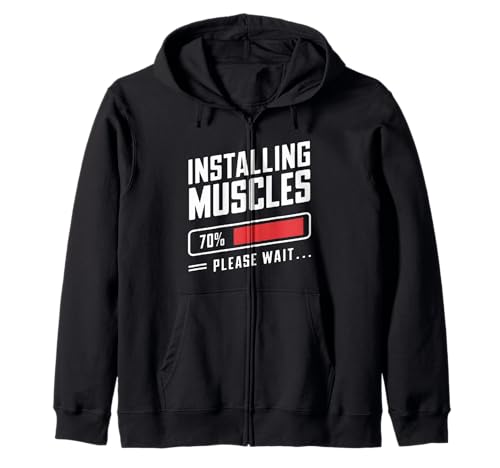 Installieren Sie Muskeln. Bitte warten Sie auf Fitness Männer Frauen Cool Kapuzenjacke Installieren Sie Muskeln. Bitte warten Sie auf Fitness Männer Frauen Cool Kapuzenjacke von Fitness Fans Men Women