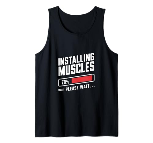 Installieren Sie Muskeln. Bitte warten Sie auf Fitness Männer Frauen Cool Tank Top Installieren Sie Muskeln. Bitte warten Sie auf Fitness Männer Frauen Cool Tank Top von Fitness Fans Men Women