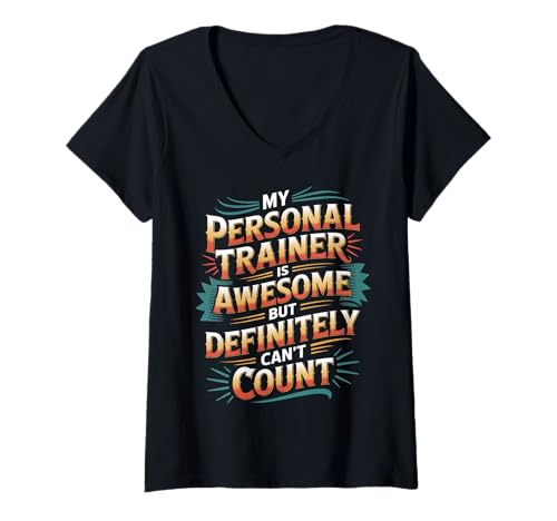 Damen Trainer's Great Just Can't Count Reps Right |- T-Shirt mit V-Ausschnitt Damen Trainer's Great Just Can't Count Reps Right |- T-Shirt mit V-Ausschnitt von Fitness -Humor -Vertreter Fitnessstudio Zitate