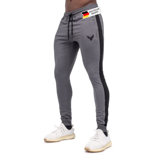 Fitness Method® Jogginghose für Herren - Innovative Traningshose, Extra Flexible Sporthose - Perfekt geeignet für Gym | Fitnesshose Slim Fit lang (Anthrazit - Schwarz, XXL) von Fitness Method