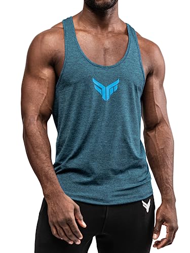 Fitness Method® Tank Top Herren - Extra Funktionelle Sport Bekleidung - verringert erheblich die Schweißbildung - Stringer Tanktop (Ice - Blue XL) von Fitness Method