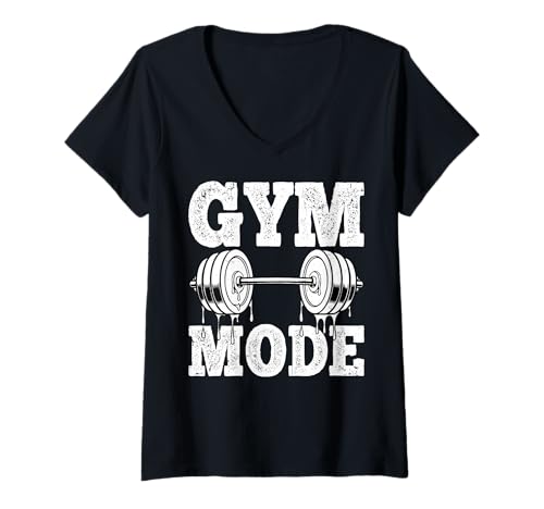 Damen Fitness – Fitness-Modus T-Shirt mit V-Ausschnitt Damen Fitness – Fitness-Modus T-Shirt mit V-Ausschnitt von Fitness Mood Apparel