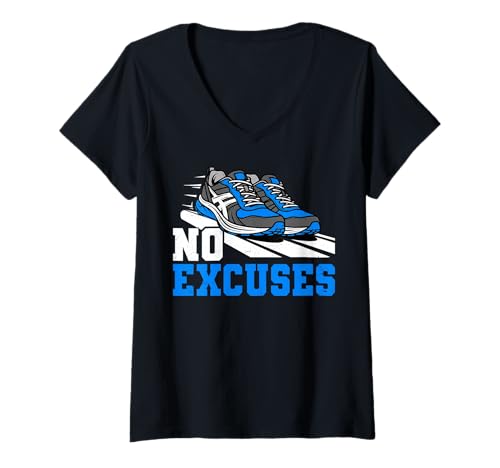 Damen Fitness - Keine Ausreden T-Shirt mit V-Ausschnitt Damen Fitness - Keine Ausreden T-Shirt mit V-Ausschnitt von Fitness Mood Apparel