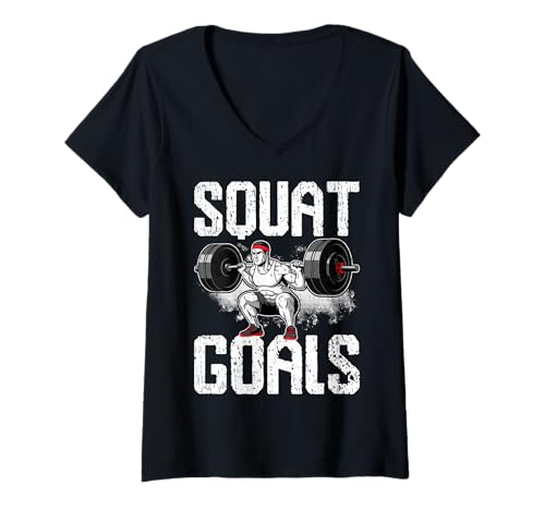 Damen Fitness — Squat-Ziele T-Shirt mit V-Ausschnitt Damen Fitness — Squat-Ziele T-Shirt mit V-Ausschnitt von Fitness Mood Apparel