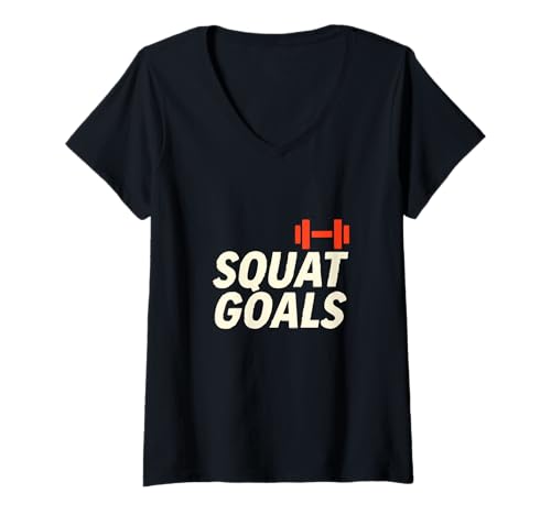 Damen Squat Goals Lustiges Gym Workout Fitness Zitat T-Shirt mit V-Ausschnitt Damen Squat Goals Lustiges Gym Workout Fitness Zitat T-Shirt mit V-Ausschnitt von Fitness Motivation and Gym Apparel