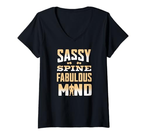 Damen Selbstbewusst mit Rückgrat und klarem Kopf T-Shirt mit V-Ausschnitt Damen Selbstbewusst mit Rückgrat und klarem Kopf T-Shirt mit V-Ausschnitt von Fitness Mut Haltung Power Crew