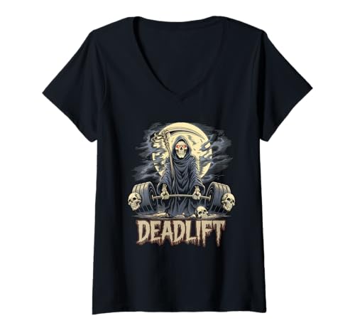 Damen Fitness GYM Geschenk Lustig Workout Fitnessstudio Kreuzheben T-Shirt mit V-Ausschnitt Damen Fitness GYM Geschenk Lustig Workout Fitnessstudio Kreuzheben T-Shirt mit V-Ausschnitt von Fitness Tshirt Lustig Bodybuilding Kreuzheben