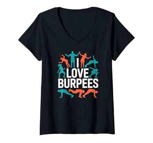 Damen I Love Burpees Enthusiast Trainingsspaß T-Shirt mit V-Ausschnitt Damen I Love Burpees Enthusiast Trainingsspaß T-Shirt mit V-Ausschnitt von Fitness Workout Motivation Active Lifestyle