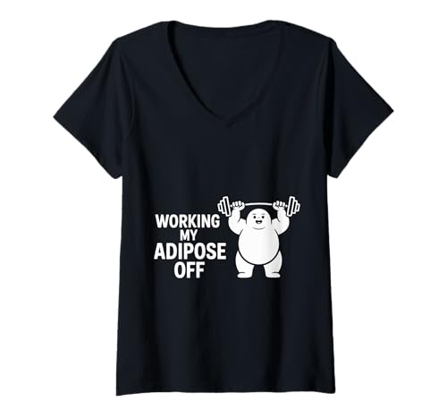 Damen Working My Adipose Off Fitness Diet Gym Weight - T-Shirt mit V-Ausschnitt Damen Working My Adipose Off Fitness Diet Gym Weight - T-Shirt mit V-Ausschnitt von Fitness gewinnt Ernährungsziele