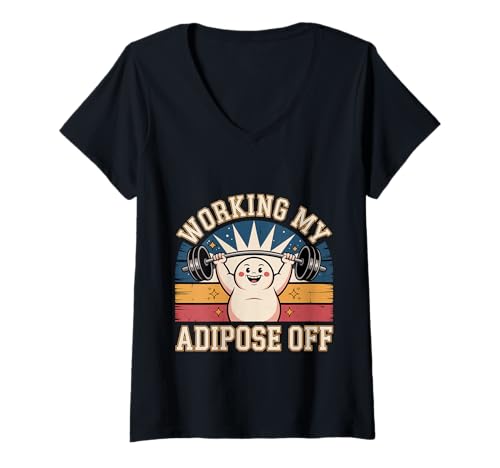 Damen Working My Adipose Off Fitness Diet Gym Weight - T-Shirt mit V-Ausschnitt Damen Working My Adipose Off Fitness Diet Gym Weight - T-Shirt mit V-Ausschnitt von Fitness gewinnt Ernährungsziele