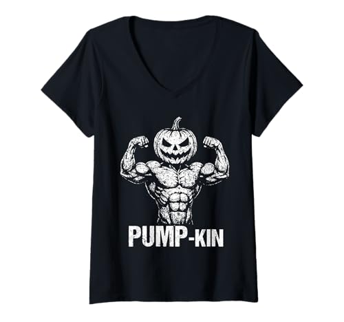 Damen Pumpkin Lustiges Bodybuilding Jack o Lantern Fitness T-Shirt mit V-Ausschnitt Damen Pumpkin Lustiges Bodybuilding Jack o Lantern Fitness T-Shirt mit V-Ausschnitt von Fitness & Bodybuilding Jack o Lantern Design