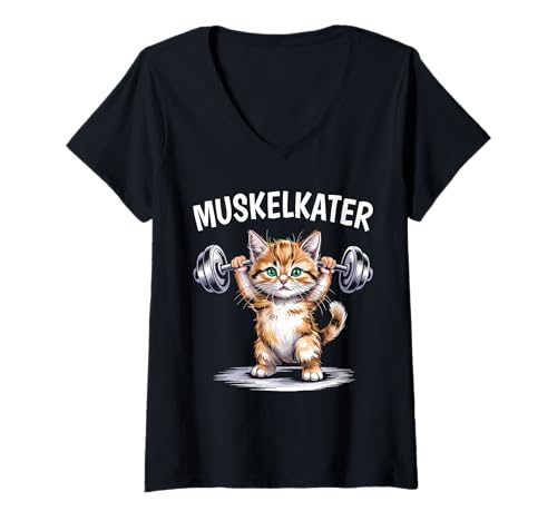 Damen Bodybuilderin Kraftsport Sportlerin Gym Bodybuilding Fitness T-Shirt mit V-Ausschnitt Damen Bodybuilderin Kraftsport Sportlerin Gym Bodybuilding Fitness T-Shirt mit V-Ausschnitt von Fitnessgeschenke für sportliche Frauen & Mädchen