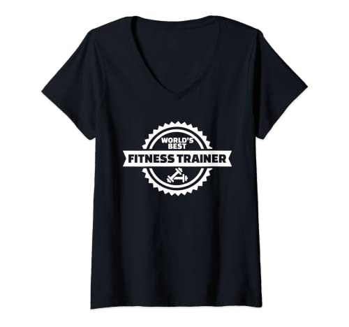 Damen Weltbester Fitnesstrainer T-Shirt mit V-Ausschnitt Damen Weltbester Fitnesstrainer T-Shirt mit V-Ausschnitt von Fitnesstrainer Geschenke