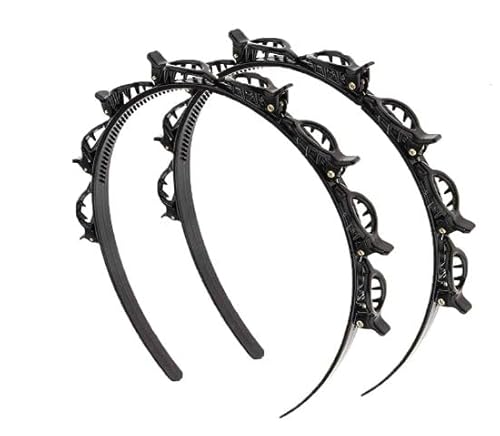 Fitolym Trending Trunks Stirnbänder Kunststoff und Harz Haar Twister, Frisur Zopf Werkzeug, Haarspangen für Mädchen und Frauen, Frisur Haarnadel, Krokodilklemmen (Schwarz, 2 Stück) von Fitolym
