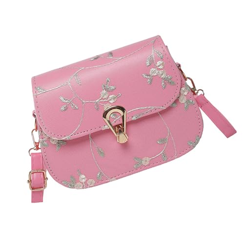 Umhängetasche im chinesischen Stil, trendige Umhängetasche, klein, quadratisch, weiblich, Spitze, Blume, Kuriertasche für Damen, modisch, Spitze, Blume, Crossbody, klein, quadratisch, rose, One Size von Fitooles