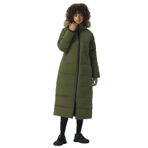 Fitouch Waukee Damen Lange Daunenparka | 750+ Fillpower-Isolierung | Maxi-Jacke | Wasserabweisende Pufferjacke | BalanceWarmer-Verhältnis | Grün | Größe M von Fitouch