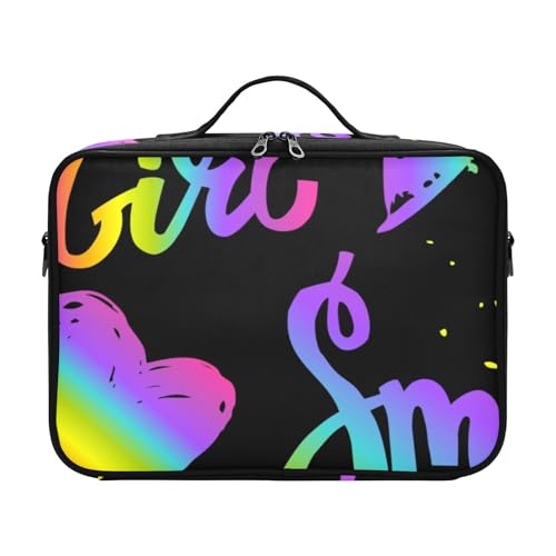 Fitrendlovey Damen Make-up-Tasche mit großem Fassungsvermögen und Reißverschluss und Trennwänden, stilvolles Rauten-Design für Reisen, T12, Einheitsgröße von Fitrendlovey