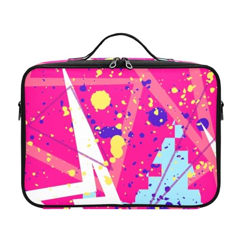 Fitrendlovey Damen Make-up-Tasche mit großem Fassungsvermögen und Reißverschluss und Trennwänden, stilvolles Rauten-Design für Reisen, T4, Einheitsgröße von Fitrendlovey