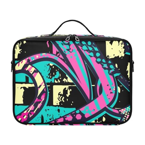 Fitrendlovey Damen Make-up-Tasche mit großem Fassungsvermögen und Reißverschluss und Trennwänden, stilvolles Rauten-Design für Reisen, T9, Einheitsgröße von Fitrendlovey