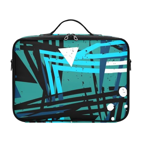 Fitrendlovey Damen Make-up-Tasche mit großem Fassungsvermögen und Reißverschluss und Trennwänden, stilvolles Rauten-Design für Reisen, t1, Einheitsgröße von Fitrendlovey