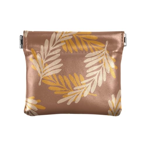 Fitrendlovey Damen Münztasche Geldbörse Mini Leder Kleingeldhalter mit reichlich Platz für Münzen, Schlüssel, Lippenstift, Orange/Abendrot im Zickzackmuster (Sunset Chevron), Einheitsgröße, Tragbar von Fitrendlovey