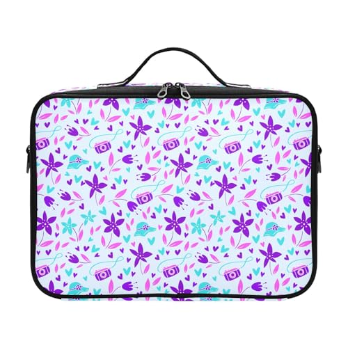 Fitrendlovey Große Reise-Make-up-Tasche für Damen, Hartschalen-Griff, Trennwand, T3, Einheitsgröße von Fitrendlovey
