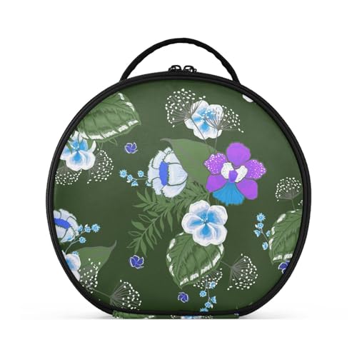 Fitrendlovey Großer Reise-Organizer für Damen mit rundem Design und Trennwand, geräumige Make-up-Tasche mit Reißverschluss, T12, one size von Fitrendlovey
